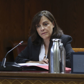 Ana María Fuentes, integrante de la Secretaría de Organización del PSOE, comparece en la Comisión Koldo del Senado, este jueves en Madrid.