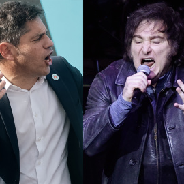 El gobernador peronista de la provincia de Buenos Aires, Axel Kicillof y el presidente de Argentina, Javier Milei.