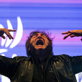 Javier Milei durante el acto La Libertad Avanza en Santa Fe (Argentina).