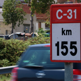 Senyal del punt quilomètric 155 a la C-31