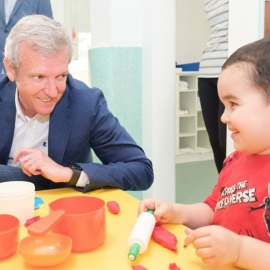 El presidente de la Xunta, Alfonso Rueda, en una escuela infantil de A Garda (Pontevedra) en una imagen de archivo.
