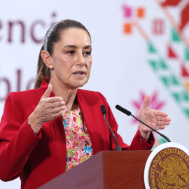 La presidenta de México, Claudia Sheinbaum, durante una rueda de prensa.