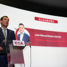 Moreno Bonilla durante la clausura del evento de CEA.