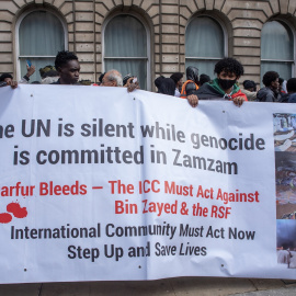 Manifestación de sudaneses en Londres
