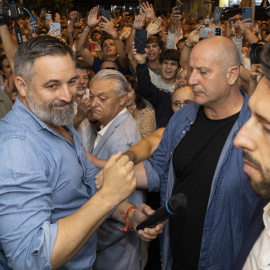 El presidente de Vox, Santiago Abascal, durante un acto político en Las Palmas de Gran Canaria.