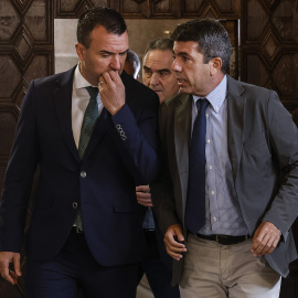 El president de la Generalitat Valenciana, Carlos Mazón, y el presidente de la Diputación de Valencia, Vicent Mompó.