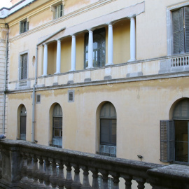 Façana nord del Palau de Pedralbes, una de les parts que el Govern vol rehabilitar.