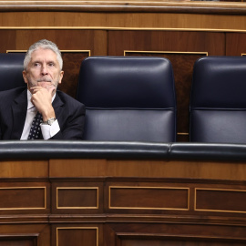 El ministro de Interior, Fernando Grande Marlaska, durante una sesión de control, en el Congreso de los Diputados.