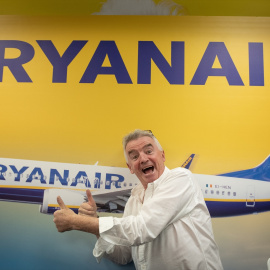 El CEO de Ryanair, Michael O'Leary, en una rueda de prensa.