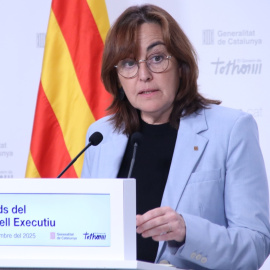 La portaveu del Govern, Sílvia Paneque, en la roda de premsa posterior al Consell Executiu d'aquest dimarts.