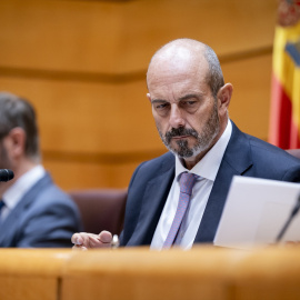 El presidente del Senado, Pedro Rollán, durante una sesión plenaria, a 4 de noviembre de 2025, en Madrid.