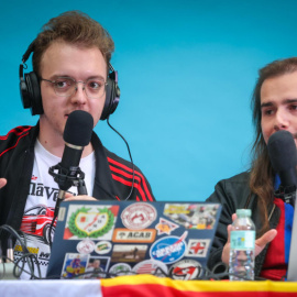 Pódcast 'L'Arrabassada' durante el festival Futur Fest 2025, el encuentro de creadores de contenido en catalán.