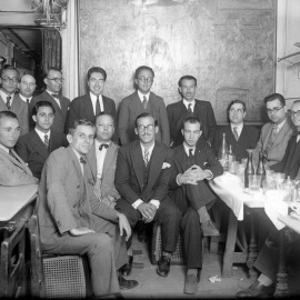 Tertulia literaria en el Café Pombo. Ramón Gómez de la Serna