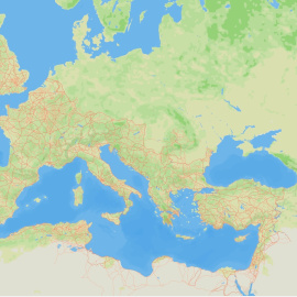 Imagen completa del sistema de carreteras romano.