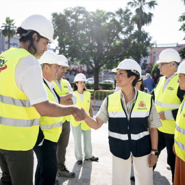 Imagen de archivo de Isabel Rodríguez visitando una promoción de 51 viviendas públicas en Getafe.