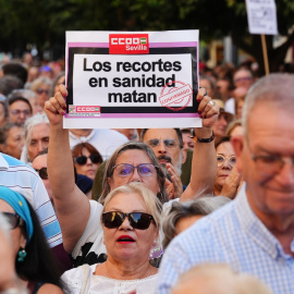 Imagen de una concentración ante la sede de SAS el pasado 8 de octubre.