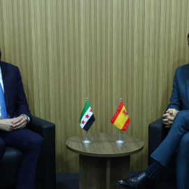 Pedro Sánchez junto al presidente de Siria.