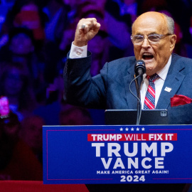 Rudy Giuliani en un mitin de apoyo a Trump.