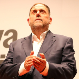 Oriol Junqueras, president d'ERC, en una imatge de la conferència que va pronunciar a Barcelona el 30 de setembre del 2025.