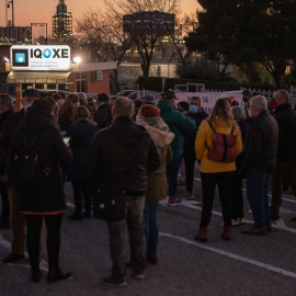 Concentración frente a la fábrica de Iqoxe en Tarragona, en enero de 2022.