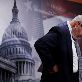 Imagen de archivo del líder de la minoría del Senado de EEUU, Chuck Schumer (demócrata por Nueva York), durante una conferencia de prensa.