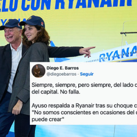 Ayuso inaugura el Centro de Entrenamiento de Pilotos y Tripulantes de Ryanair.