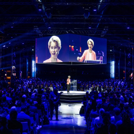 Imagen de archivo de Ursula Von Der Leyen en el evento Italian Tech Week