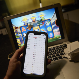 Fotografía de archivo de una página web de juego online.