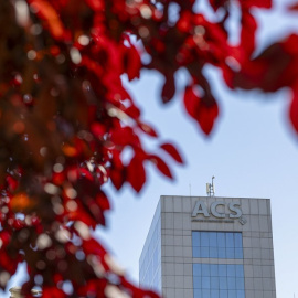 Vista del exterior de la sede de ACS en Madrid.