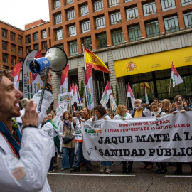 Manifestación de médicos convocada en Madrid.
