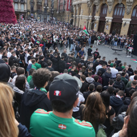 Homenaje a deportistas palestinos, en Bilbo (Euskadi), a 15 de noviembre de 2025.