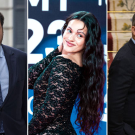 Óscar Puente, Rosalía y Santiago Abascal, en imágenes de archivo.