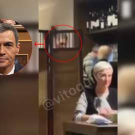 Pedro Sánchez cena en un restaurante.