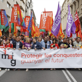 Imagen de archivo por el Día del Trabajador en Barcelona