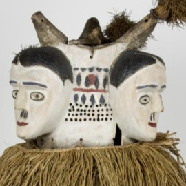 Máscara de la cultura fang procedente de Guinea Ecuatorial.