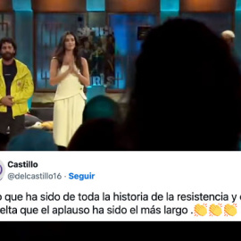 Ovación del público de 'La Revuelta' a Motaz Malhees y saja Kilani.