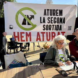 Roda de premsa d'entitats ecologistes per anunciar l'aturada del projecte per fer una nova sortida de la C-32 a Canet de Mar