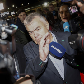 El ex secretario de Organización del PSOE Santos Cerdán a la salida de la cárcel de Soto del Real.