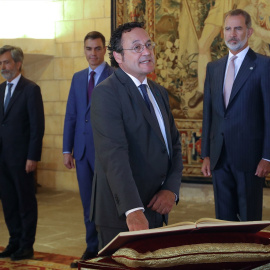 El Fiscal General del Estado, Álvaro García Ortiz, jura su nuevo cargo ante el Rey en el Palacio de la Almudaina, a 2 de agosto de 2022, en Palma de Mallorca, Mallorca, Islas Baleares