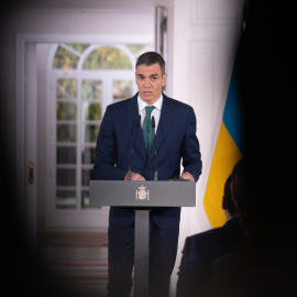 Imagen de archivo del presidente, Pedro Sánchez, durante una rueda de prensa.