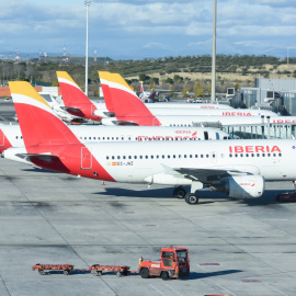 Imagen de archivo de aviones de Iberia en el en el aeropuerto Adolfo Suárez Madrid-Barajas.