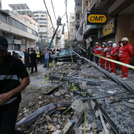 Beirut tras el bombardeo de Israel este domingo.