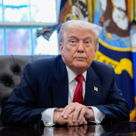 Donald J Trump en la Casa Blanca este viernes.