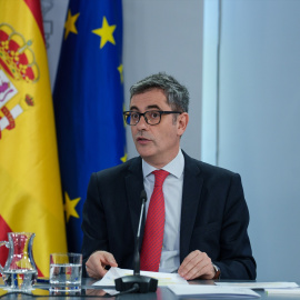 El ministro de Presidencia, Justicia y Relaciones con las Cortes , Félix Bolaños, durante la rueda de prensa tras el Consejo de Ministros, en el Palacio de La Moncloa
