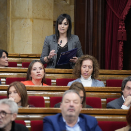 (La diputada de Aliança Catalana, Silvia Orriols, durante una sesión de control al Govern, en el Parlament de Catalunya, a 19 de noviembre de 2025, en Barcelona, Catalunya (España).