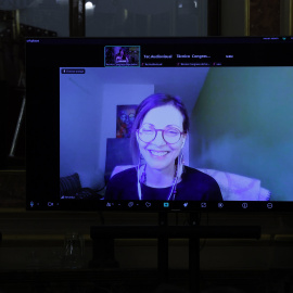 Intervención por videoconferencia de Nevenka Fernández en el acto celebrado por el 25N en el Congreso.