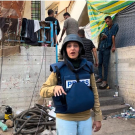 La periodista Youmna Elsayed quan estava a Gaza treballant per Al Jazeera.
