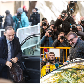 El exministro de Transportes, José Luis Ábalos, y su exasesor Koldo García, a la entrada del Tribunal Supremo.