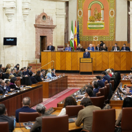 Vista del Pleno del Parlamento de Andalucía durante la primera jornada del Debate sobre el estado de la Comunidad.