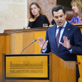 El presidente de la Junta de Andalucía, Juanma Moreno, este jueves.